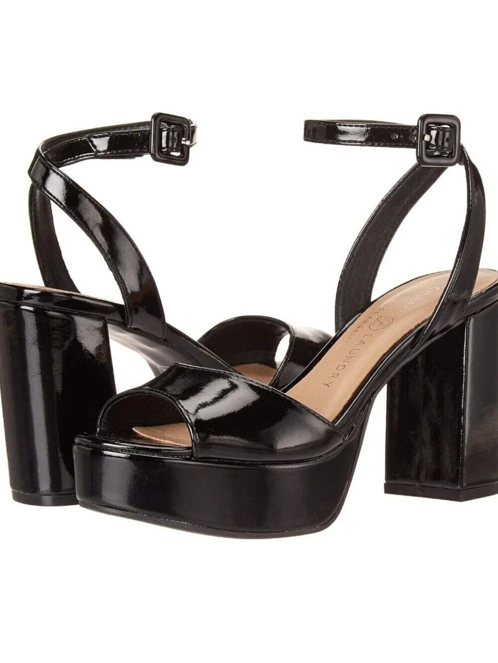 Chinese Laundry Theresa Patent Platform Heels Black Size 7.5 NIB Y2K Party